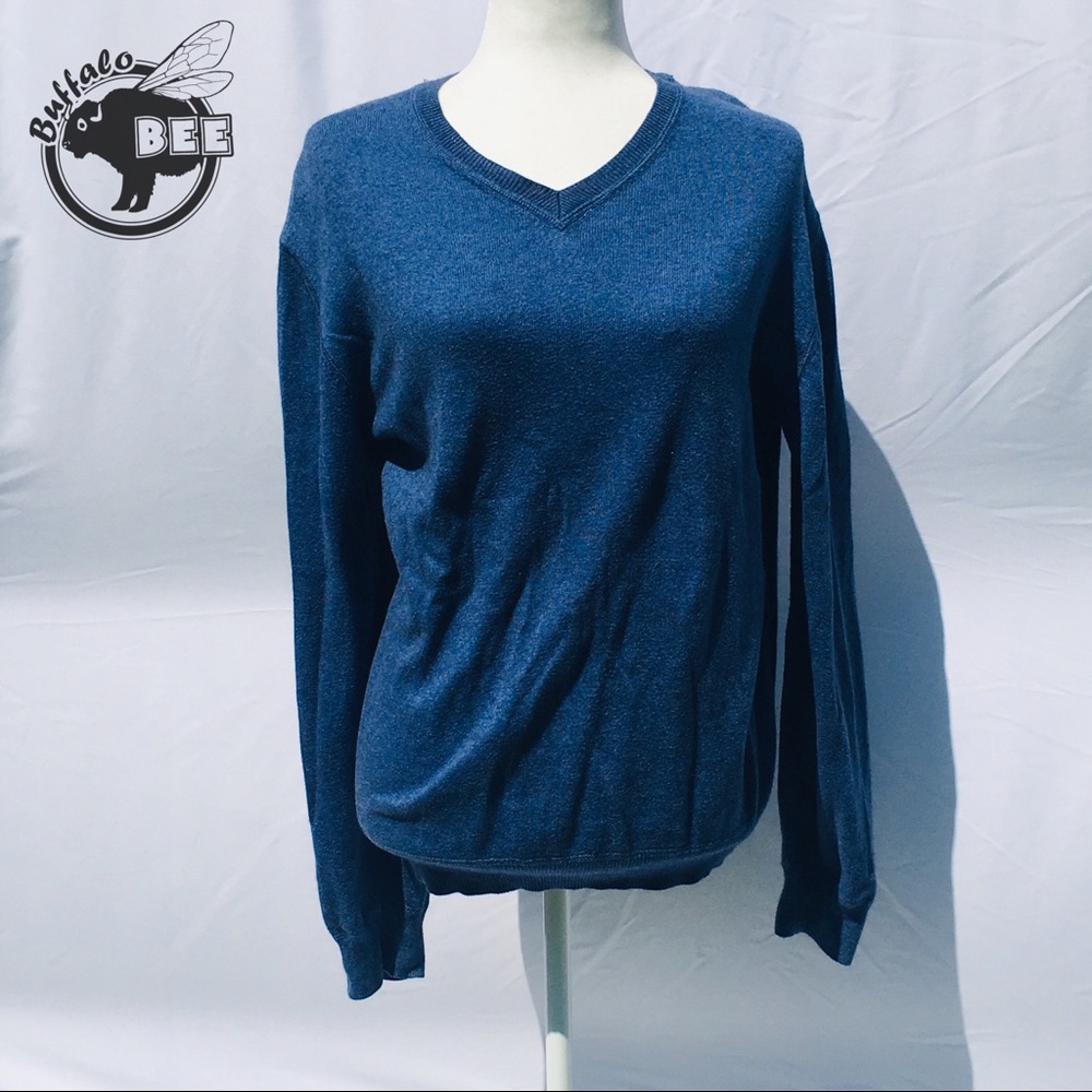 Land’s End blue v neck sweater size M 38-40